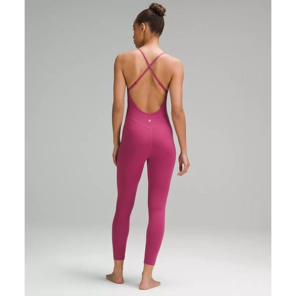 NWOT Lululemon Women's Align Cross Back 25" Bodysuit in Washed Mauve Size 2 - Picture 3 of 12